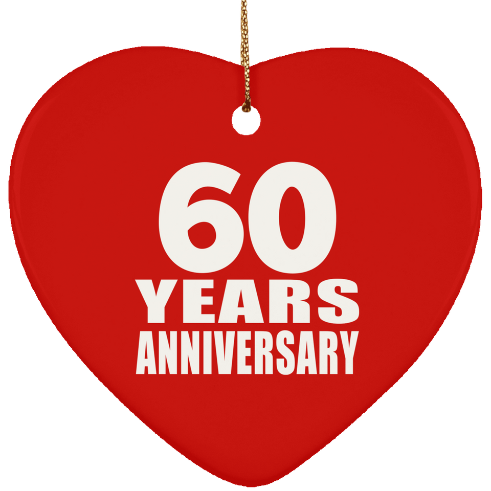 60th Anniversary 60 Years - Heart Ornament