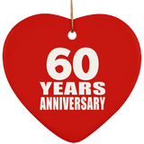 60th Anniversary 60 Years - Heart Ornament
