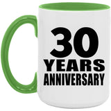 30th Anniversary 30 Years Anniversary - 15oz Accent Mug Green