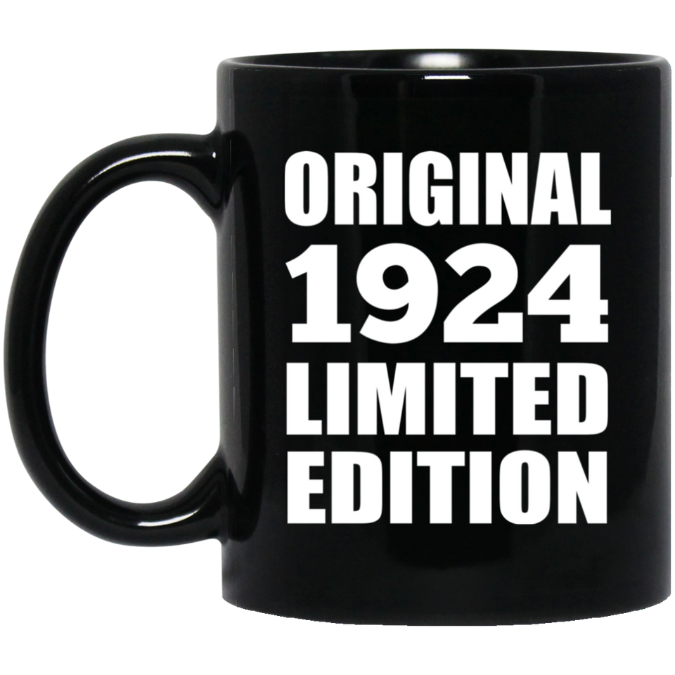 100th Birthday Original 1924 Limited Edition - 11oz Coffee Mug Black