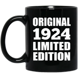 100th Birthday Original 1924 Limited Edition - 11oz Coffee Mug Black