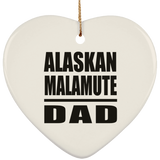 Alaskan Malamute Dad - Heart Ornament
