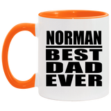 Norman Best Dad Ever - 11oz Accent Mug Orange