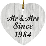 40th Anniversary Mr & Mrs Since 1984 - Heart Ornament F