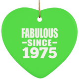 49th Birthday Fabulous Since 1975 - Heart Ornament