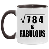 28th Birthday Square Root of 784 & Fabulous - 11oz Accent Mug Black