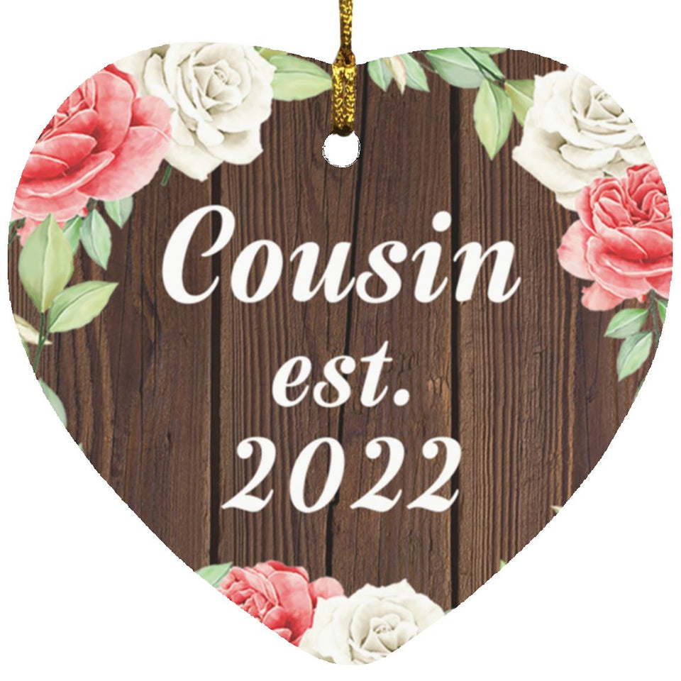 Cousin Established Est. 2022 - Heart Ornament A