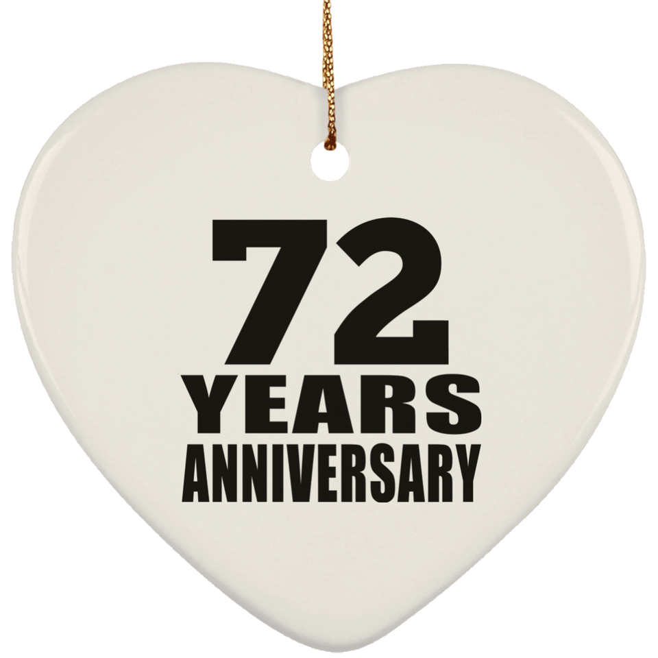 72nd Anniversary 72 Years - Heart Ornament
