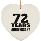 72nd Anniversary 72 Years - Heart Ornament