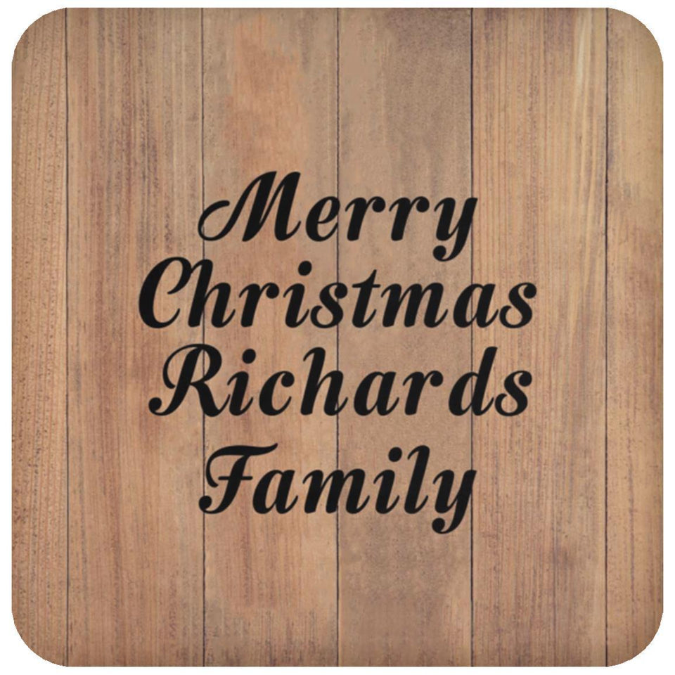 Merry Christmas Richards Family - Drink Coaster C