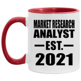 Market Research Analyst Established EST. 2021 - 11oz Accent Mug Red