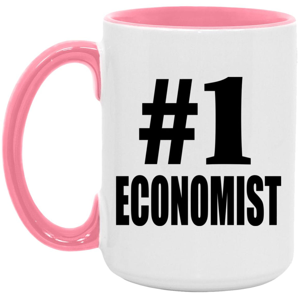Number One #1 Economist - 15oz Accent Mug Pink
