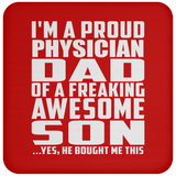Proud Physician Dad Of Awesome Son - Drink Coaster