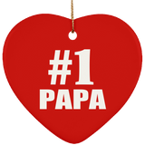 Number One #1 Papa (Grandpa) - Heart Ornament