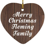 Merry Christmas Fleming Family - Heart Ornament D