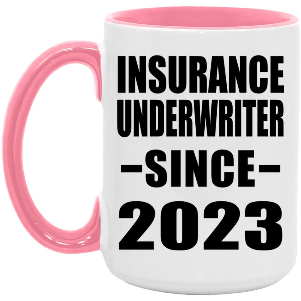 Insurance Underwriter Since 2023 - 15oz Accent Mug Pink