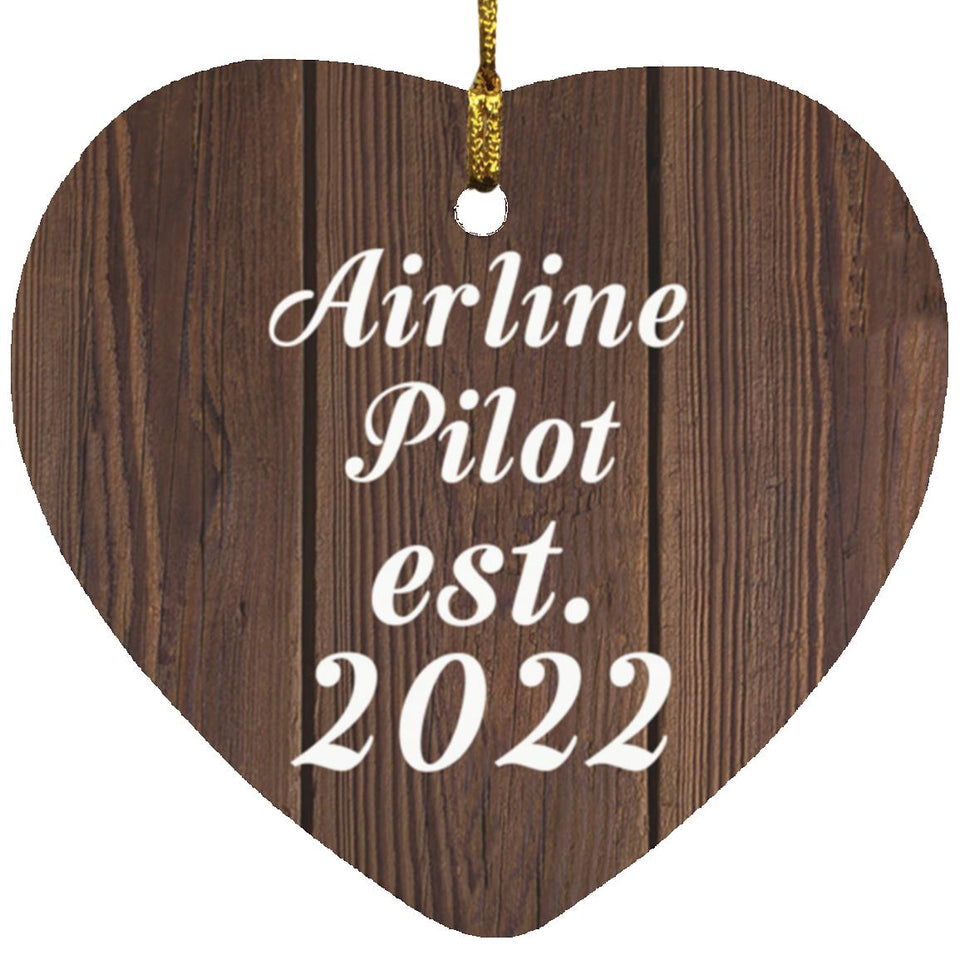 Airline Pilot Established Est. 2022 - Heart Ornament D