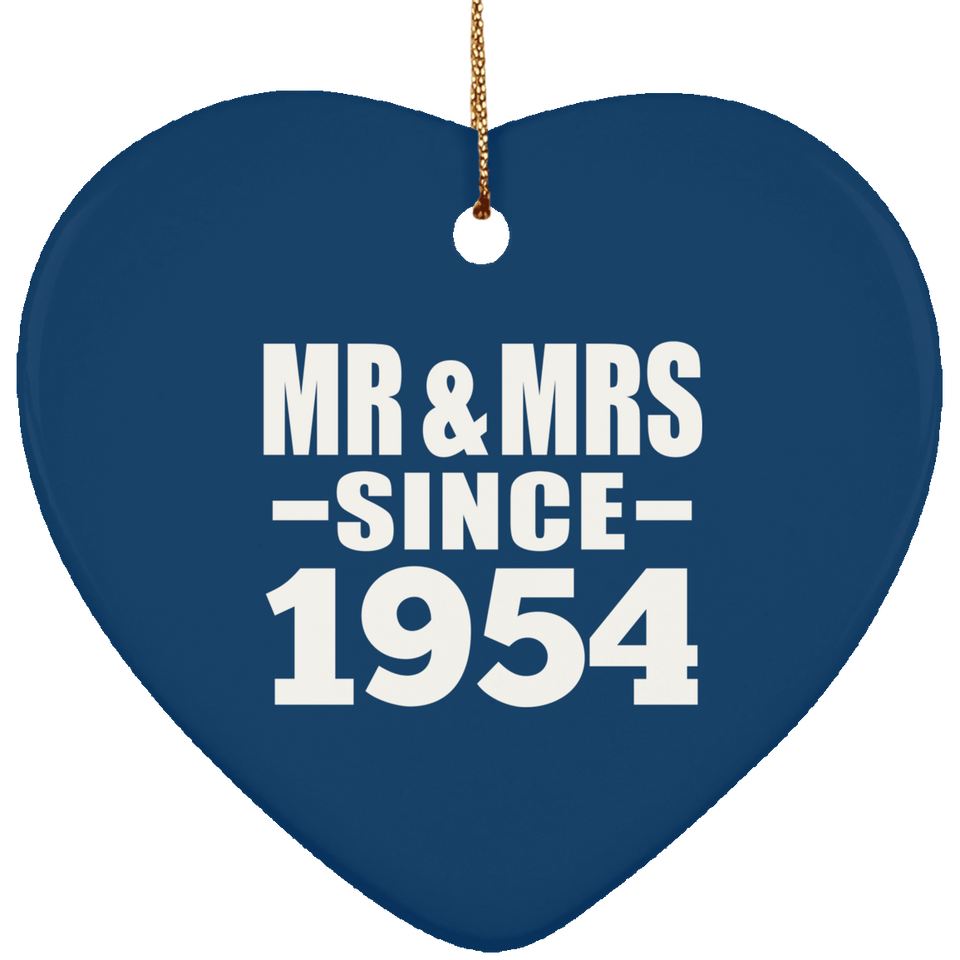 70th Anniversary Mr & Mrs Since 1954 - Heart Ornament