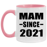 Mam Since 2021 - 11oz Accent Mug Pink