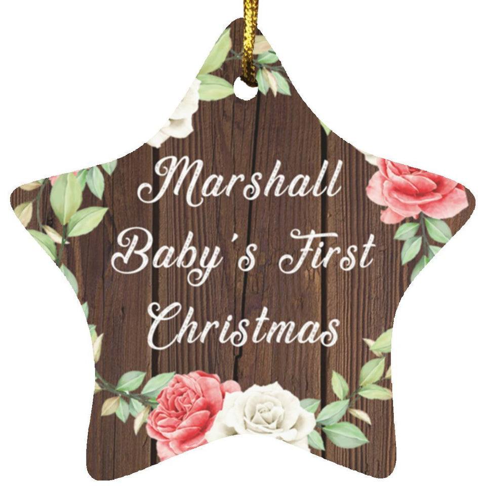 Marshall Baby's First Christmas - Star Ornament A