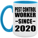 Pest Control Worker Since 2020 - 15oz Accent Mug Blue