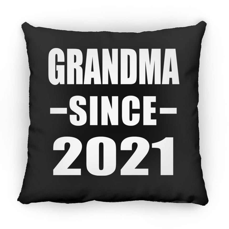 Grandma Since 2021 - Throw Pillow Black