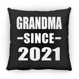 Grandma Since 2021 - Throw Pillow Black