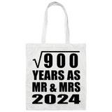 30th Anniversary Square Root of 900 Years As Mr & Mrs 2024 - Tote Bag White
