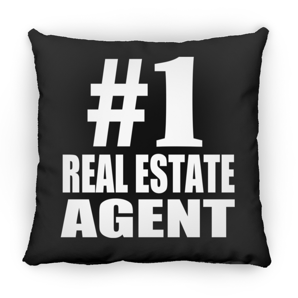 Number One #1 Real Estate Agent - Throw Pillow Black