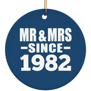 42nd Anniversary Mr & Mrs Since 1982 - Circle Ornament