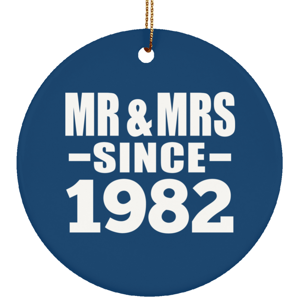 42nd Anniversary Mr & Mrs Since 1982 - Circle Ornament