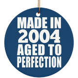 20th Birthday Made In 2004 Aged to Perfection - Circle Ornament