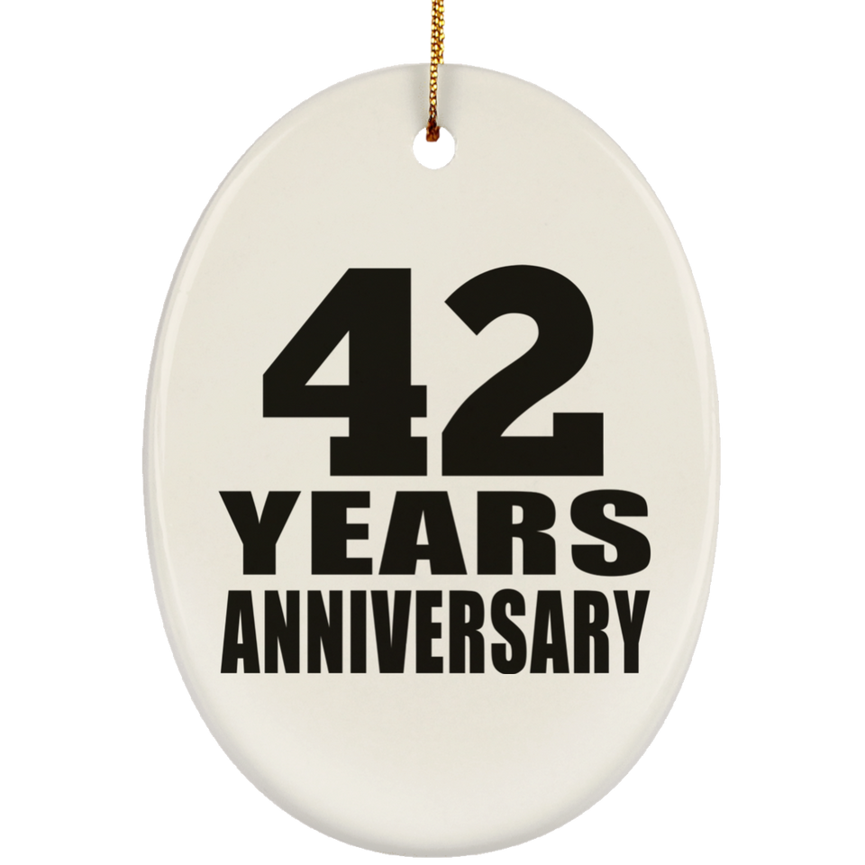 42nd Anniversary 42 Years - Oval Ornament