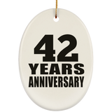 42nd Anniversary 42 Years - Oval Ornament