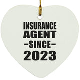 Insurance Agent Since 2023 - Heart Ornament
