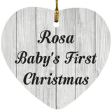 Rosa Baby's First Christmas - Heart Ornament F