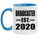 Broadcaster Established EST. 2020 - 11oz Accent Mug Blue