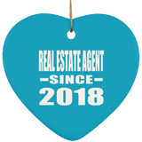 Real Estate Agent Since 2018 - Heart Ornament