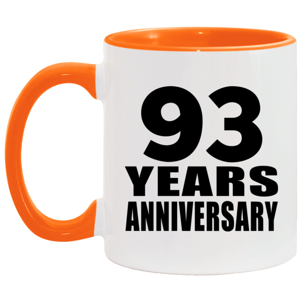 93rd Anniversary 93 Years - 11oz Accent Mug Orange