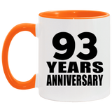 93rd Anniversary 93 Years - 11oz Accent Mug Orange