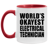 World's Okayest Electrical Technician - 11oz Accent Mug Red
