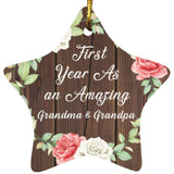 First Year As An Amazing Grandma & Grandpa - Star Ornament A