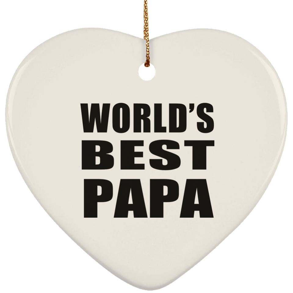 World's Best Papa - Heart Ornament