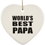 World's Best Papa - Heart Ornament