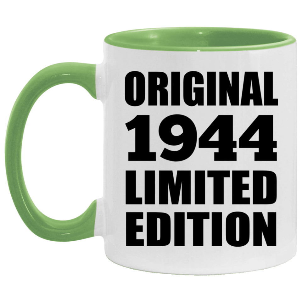 80th Birthday Original 1944 Limited Edition - 11oz Accent Mug Green