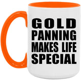 Gold Panning Makes Life Special - 15oz Accent Mug Orange