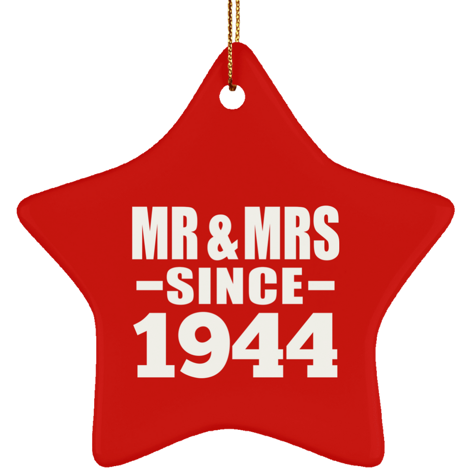 80th Anniversary Mr & Mrs Since 1944 - Star Ornament