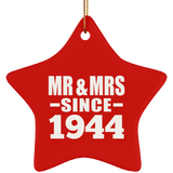 80th Anniversary Mr & Mrs Since 1944 - Star Ornament