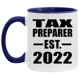 Tax Preparer Established Est. 2022 - 11oz Accent Mug Purple