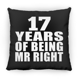 17th Anniversary 17 Years Of Being Mr Right - Throw Pillow Black